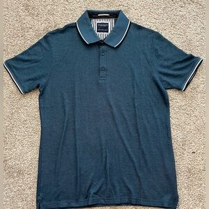 Denim & Flower teal polo medium
